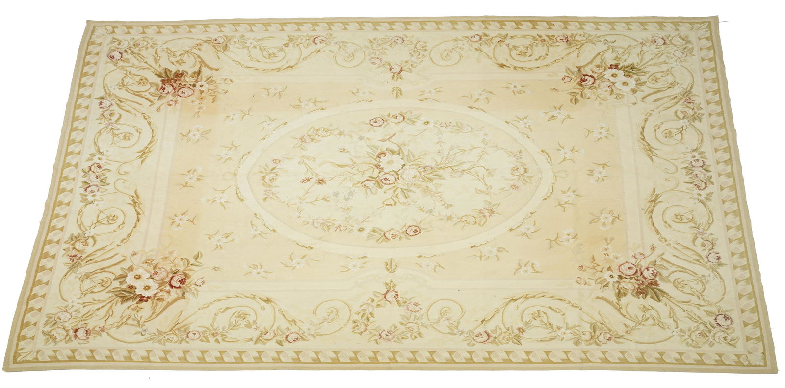 AUBUSSON STYLE WOOL RUG, W 9' 7", L 13' 10" (1 of 2)