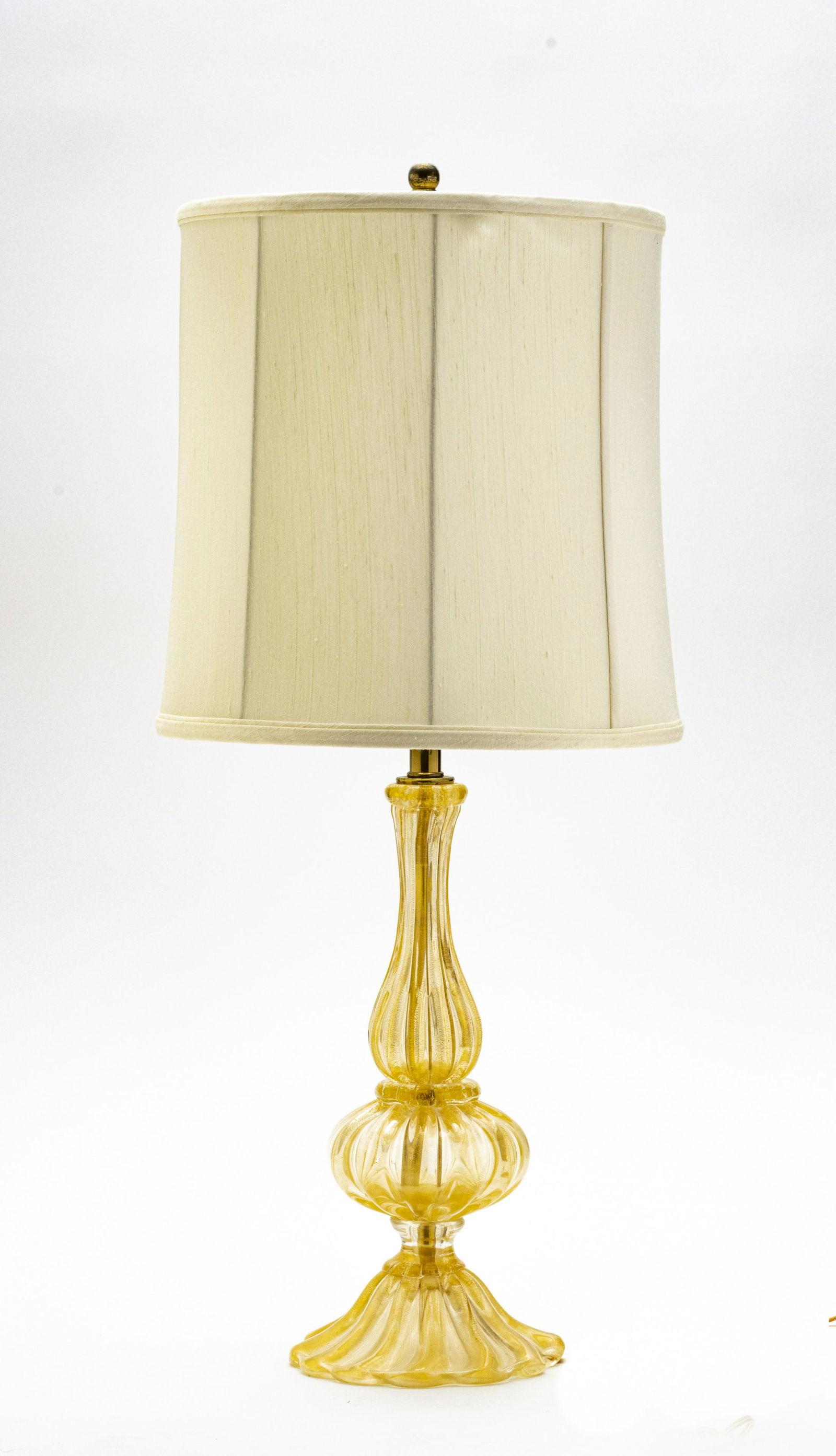 VENETIAN GLASS TABLE LAMP C 1950 H 14" - 28" (1 of 1)