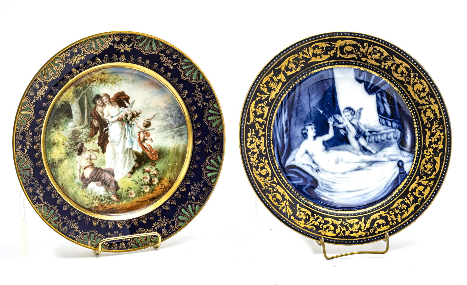 ROYAL VIENNA PORCELAIN SCENIC PLATES, CIRCA 1900 (1 of 2)
