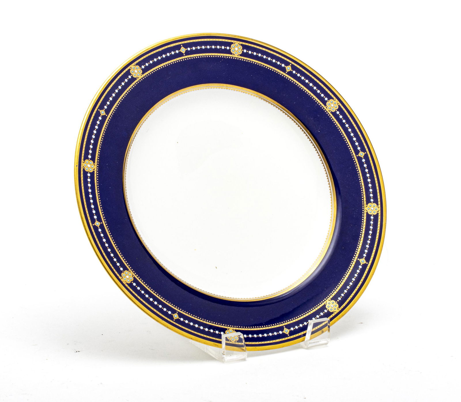 SPODE COPELANDS CHINA SERVICE PLATES, COBALT BAND (1 of 3)