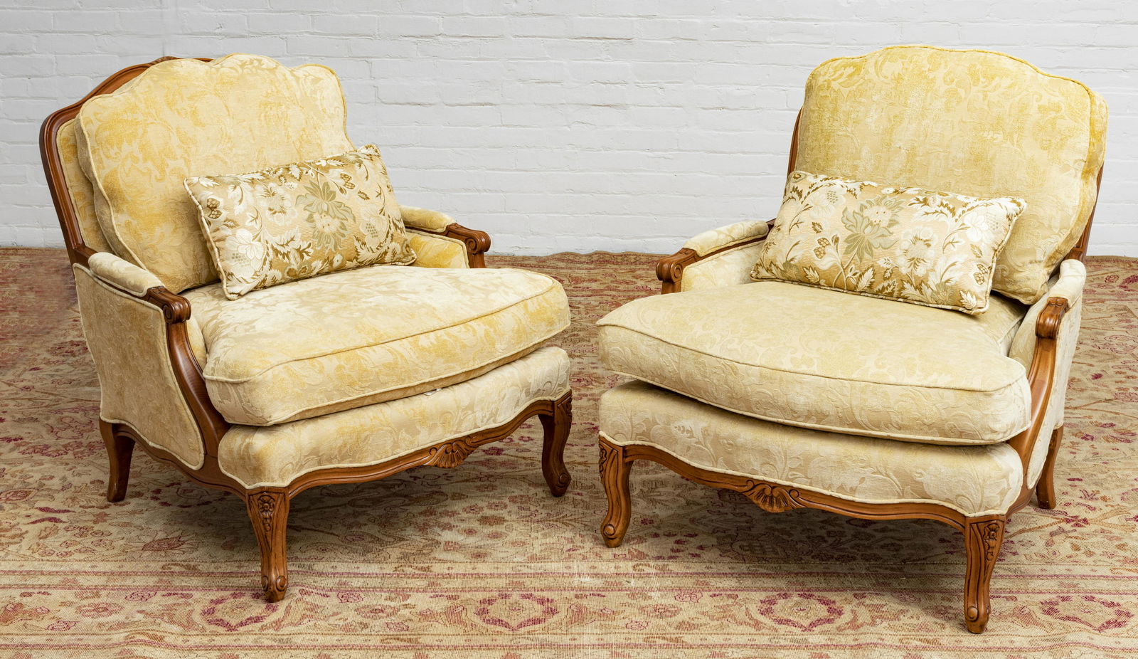 FAIRFIELD ITALIAN CUT VELVET ARMCHAIRS, PAIR (1 of 3)