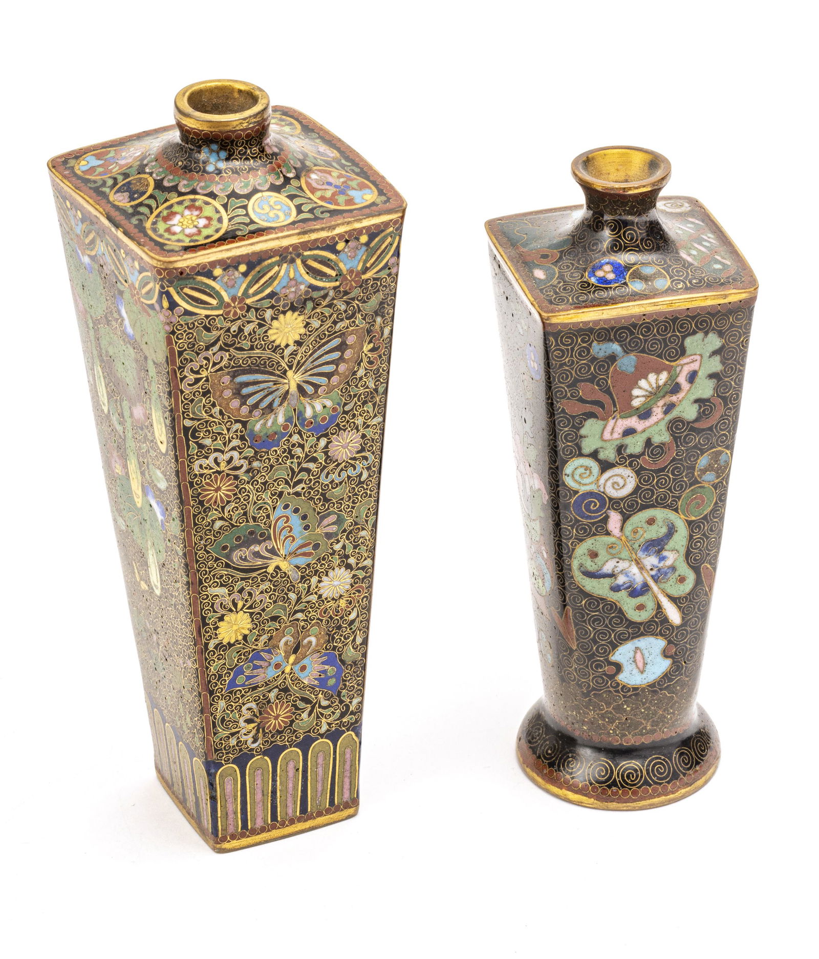 JAPANESE CLOISONNE ENAMEL VASES, MEIJI PERIOD (1 of 4)