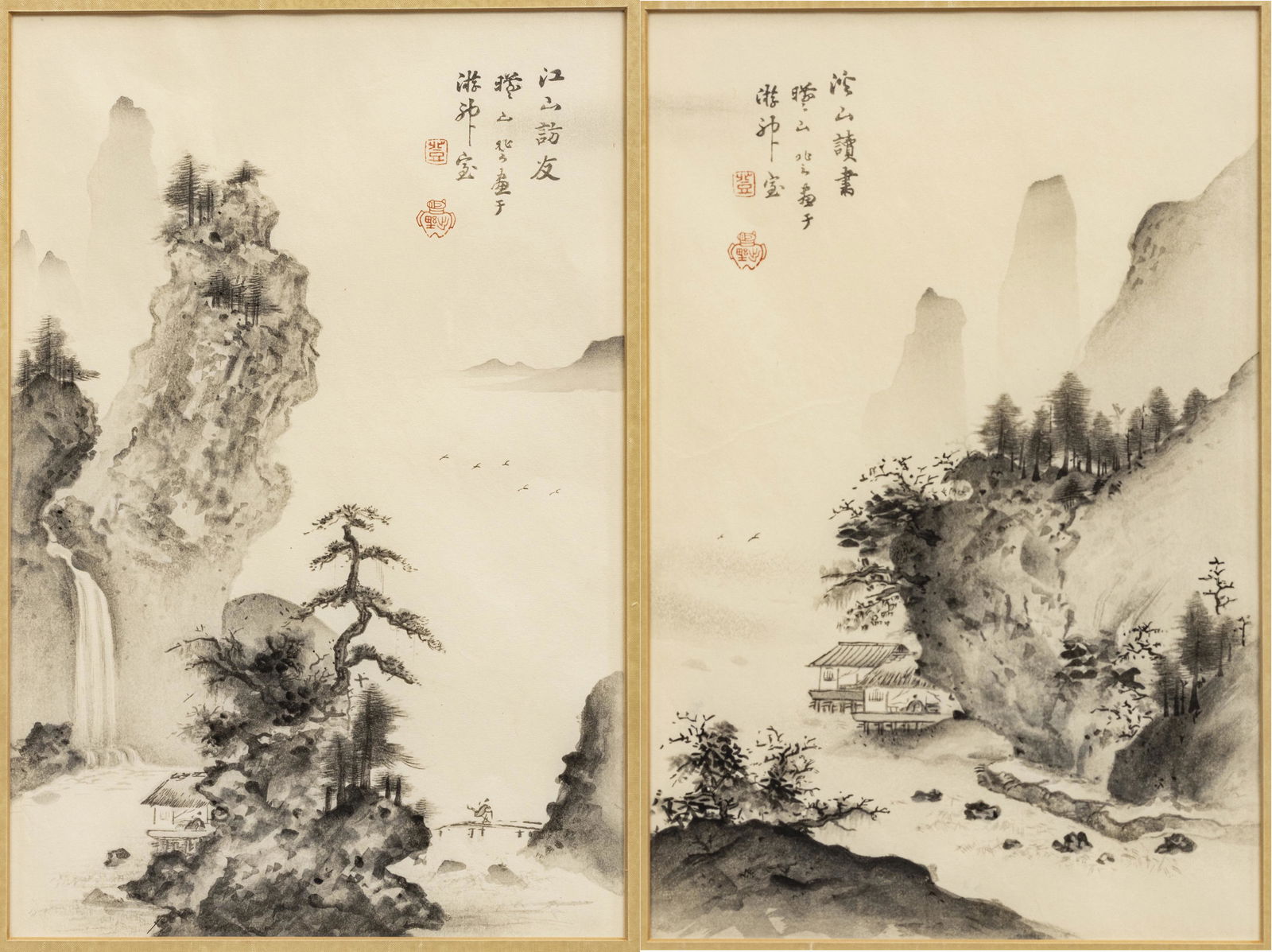 JAPANESE INKS ON PAPER, TWO, NAGANA, GIZA (1 of 7)