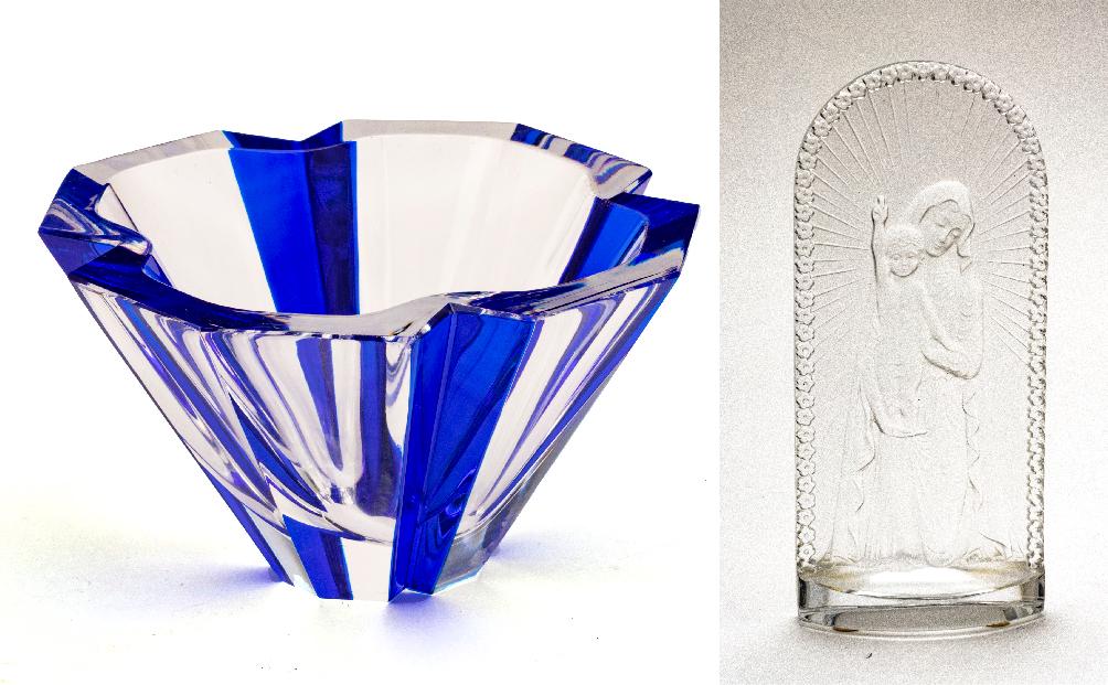 ORREFORS CRYSTAL BOWL & LALIQUE MADONNA PANEL (1 of 5)