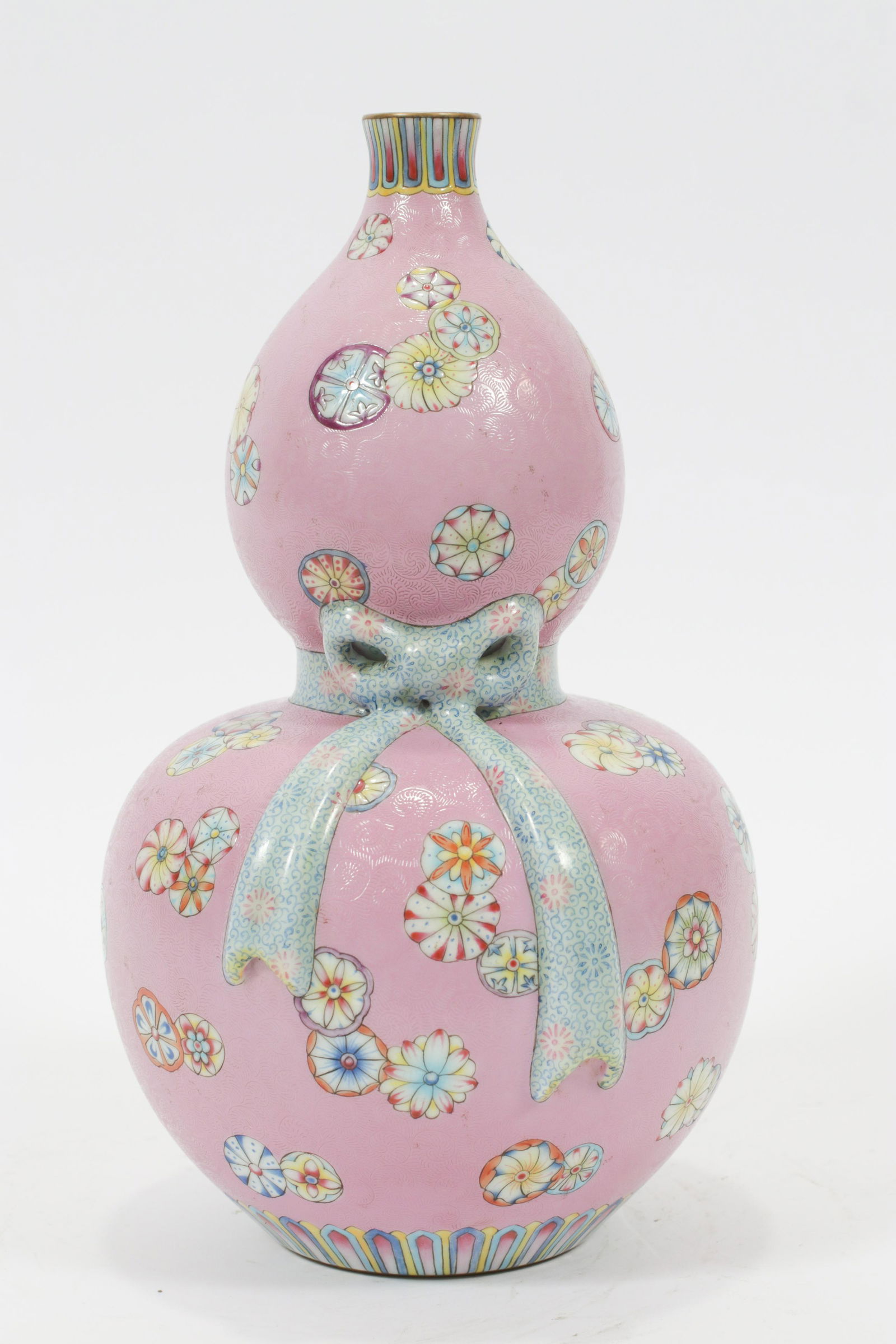 CHINESE DOUBLE GOURD VASE H 11" DIA 6" (1 of 4)