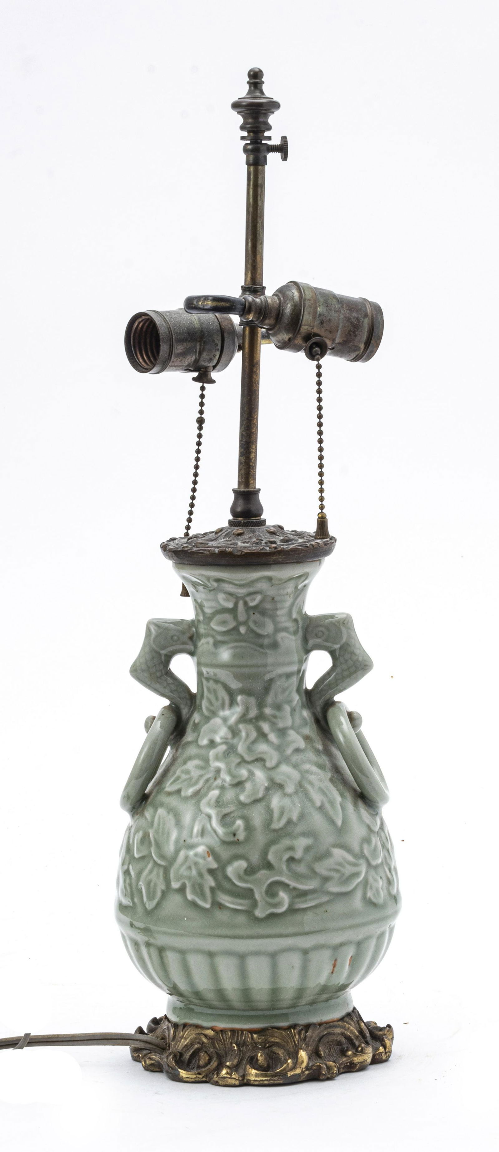 KOREAN CELADON PORCELAIN LAMP H 9.5" - 20" (1 of 2)