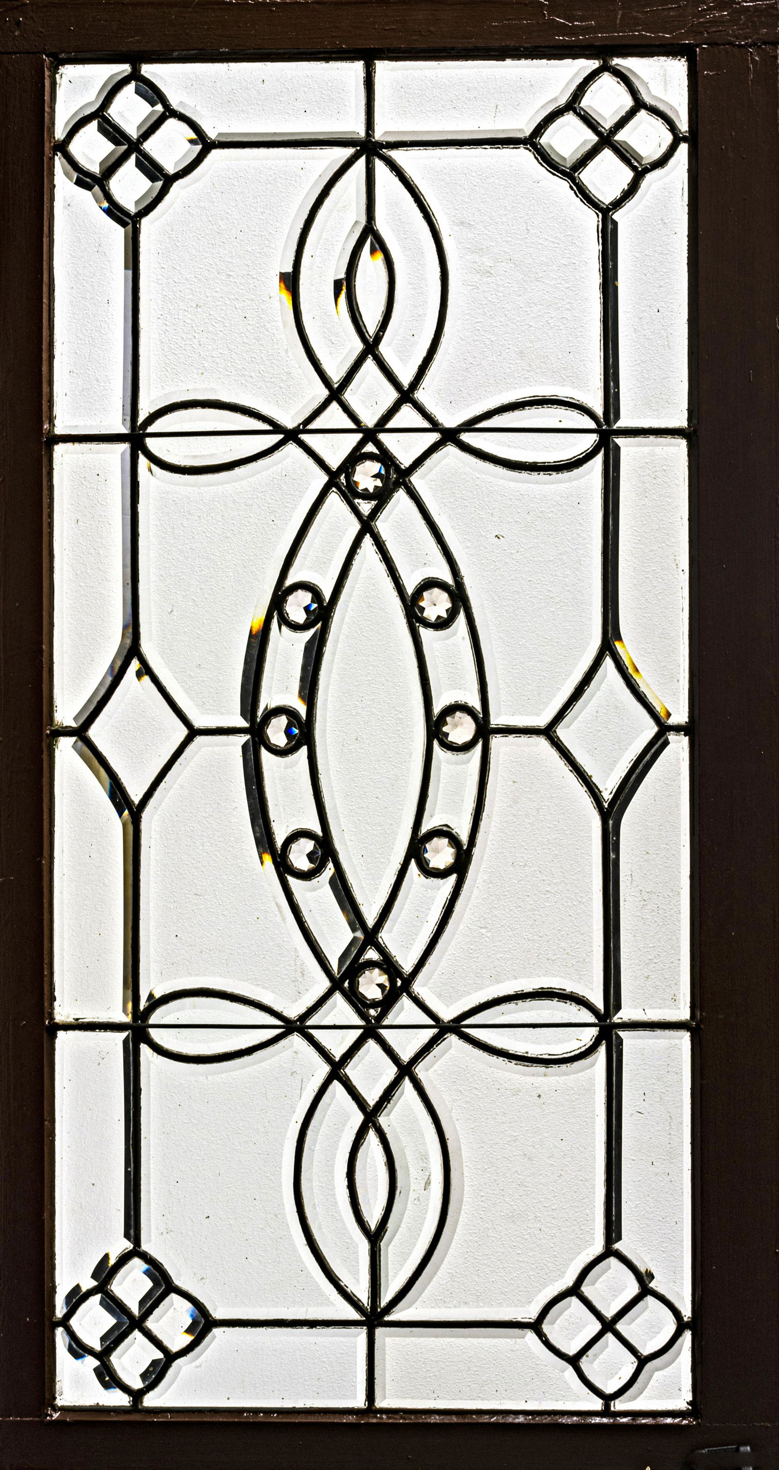 BEVELED GLASS WINDOW C 1900 H 46" W 24.5" (1 of 1)