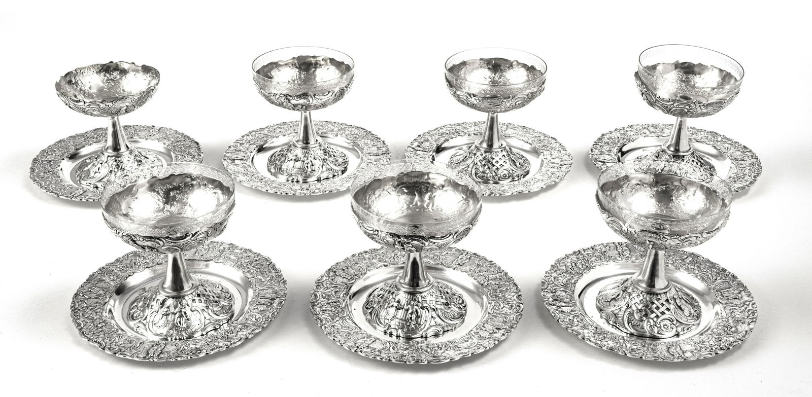 SILVER PLATE, CRYSTAL COMPOTES & PLATES, SAUCEBOAT (1 of 7)