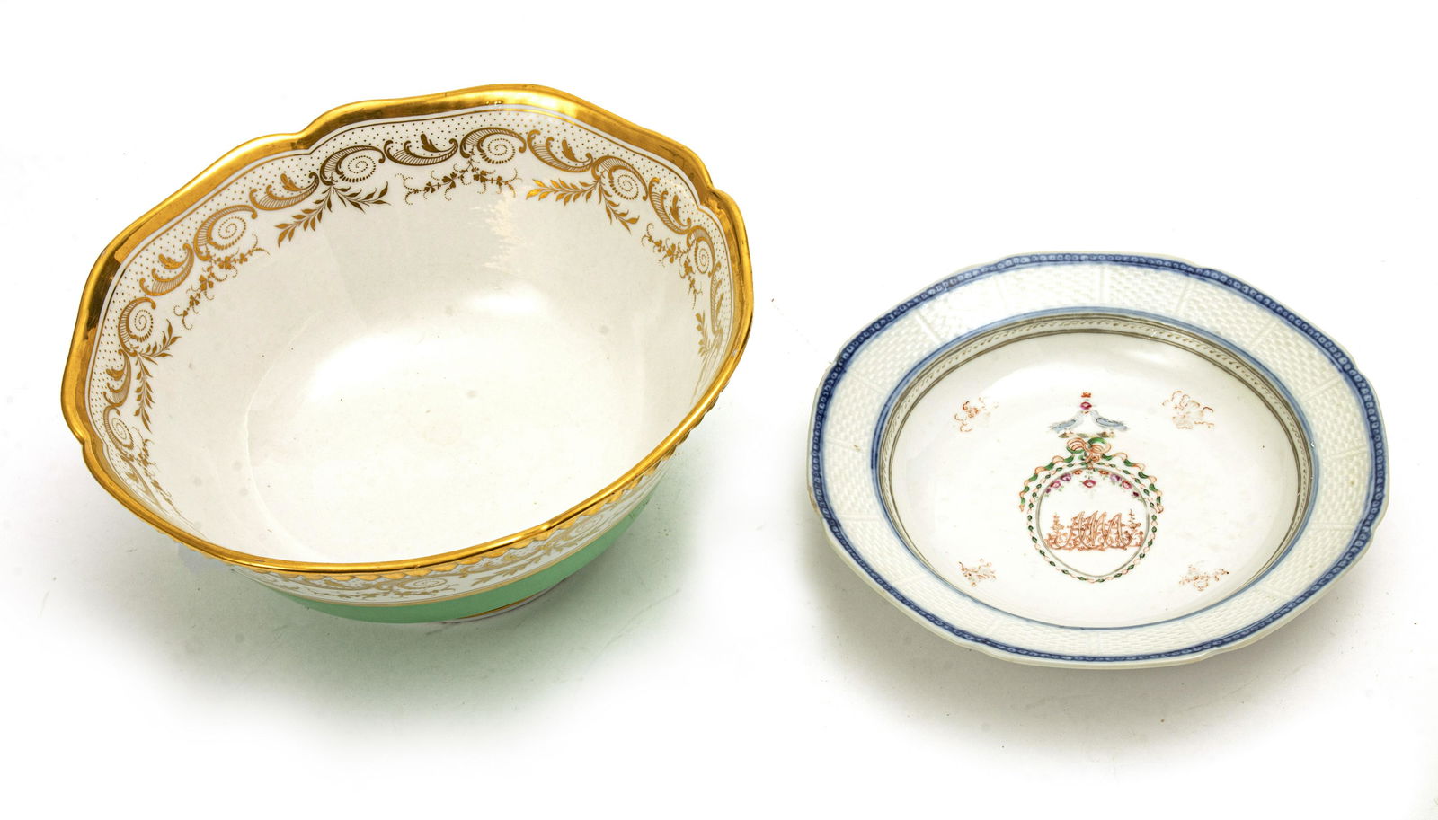 SPODE BOWL C 1850;  LOWESTOFF DISH (1 of 2)
