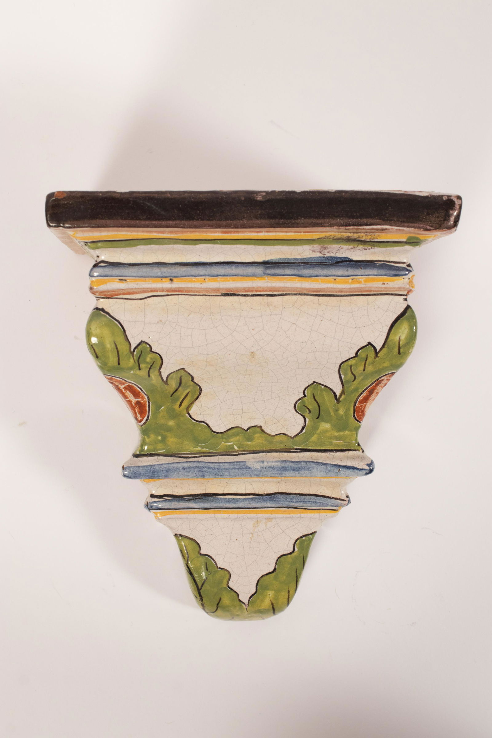 FRENCH QUIMPER POTTERY FAIENCE CURIO BRACKET (1 of 4)