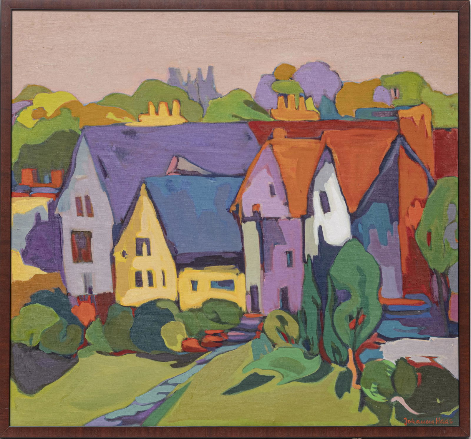 JOHANNA HAAS, OIL ON CANVAS, OLD DETROIT HOUSES (1 of 3)