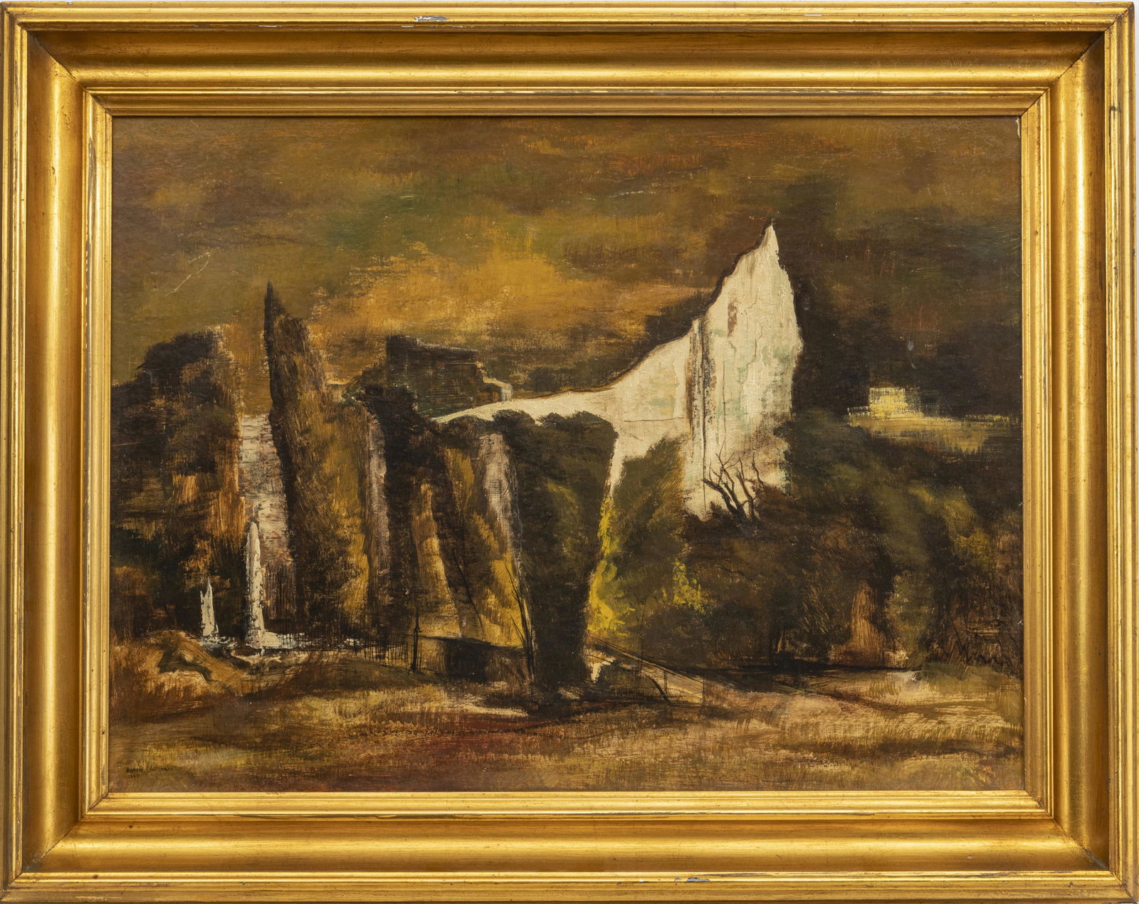 RAPHAEL GLEITSMANN, OIL ON BOARD, RUINS (1 of 3)