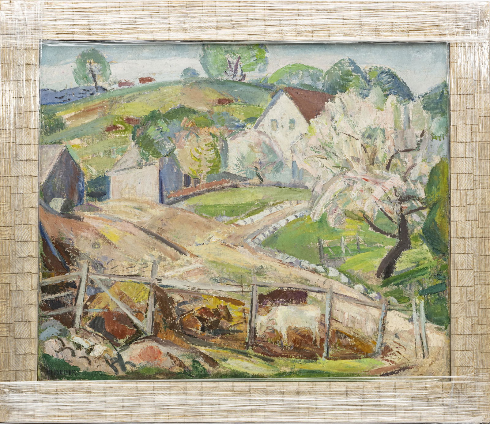 HENRY LEON ROECKER, OIL ON CANVAS, COUNTRY ROAD (1 of 3)