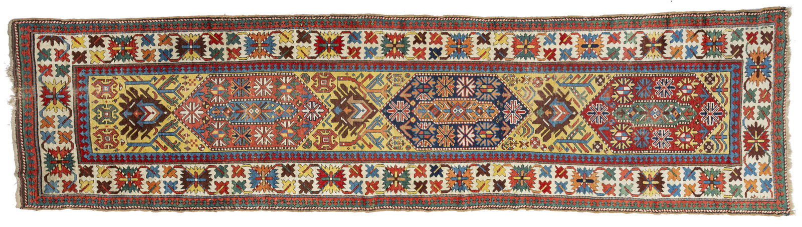 CAUCASIAN KAZAK HANDWOVEN WOOL RUNNER (1 of 2)