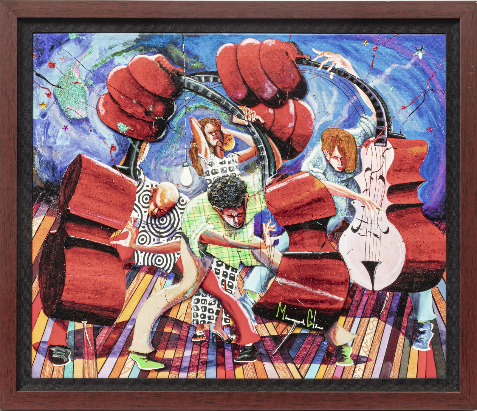 MARCUS GLENN, GICLEE ON CANVAS, "BASS AND A LADY" (1 of 4)