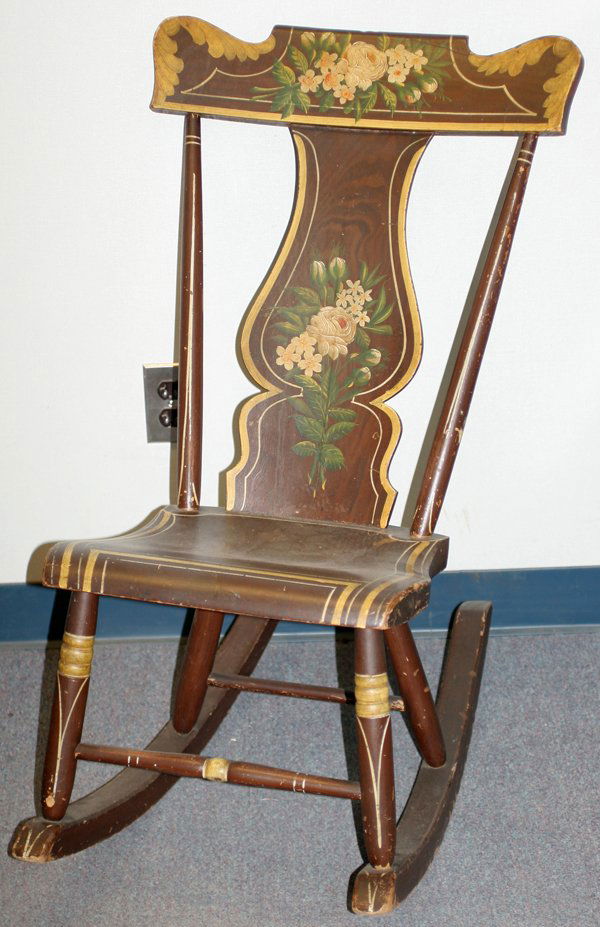 060021 ANTIQUE HITCHCOCK ROCKER, CIRCA 1860 Jun 11, 2010
