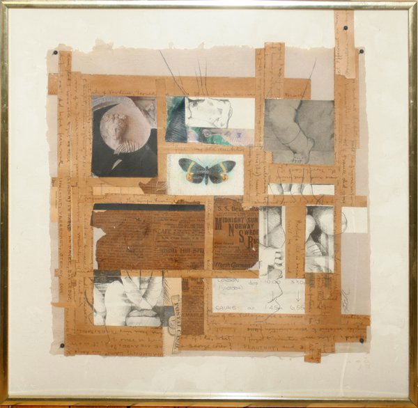 LARRY BELL, COLLAGE, 16" X 16": LARRY BELL, COLLAGE, 16" X 16":" London to Le Havre"