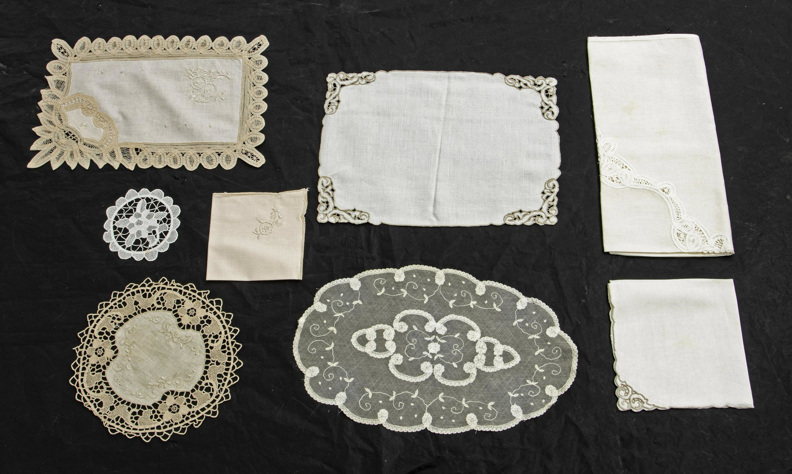 HAND MADE LACE: HAND MADE LACE Assorted. From the estate of Lois Jacobs, Grosse Pointe Shores.