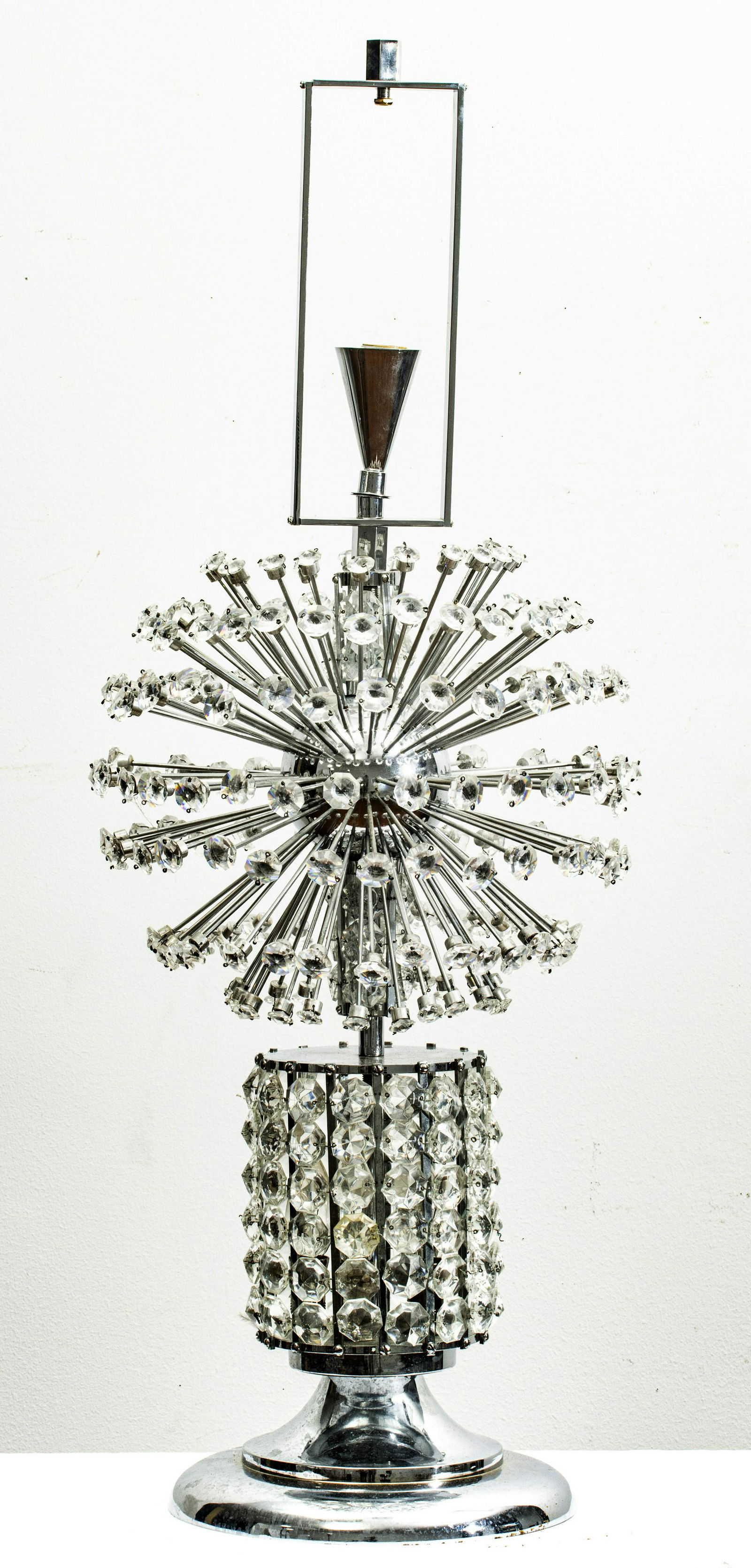 ART DECO STYLE CHROME AND CRYSTAL TABLE LAMPS (1 of 4)