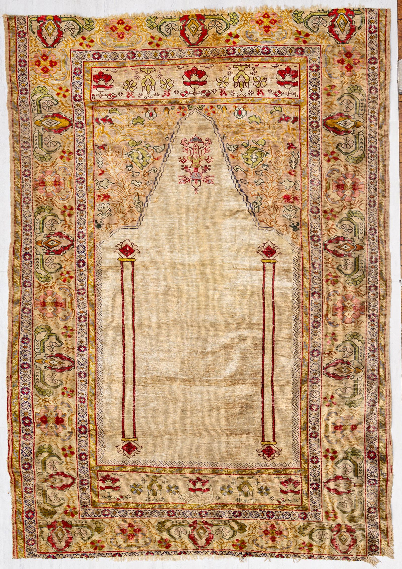 TURKISH SIVAS SILK PRAYER RUG (1 of 2)
