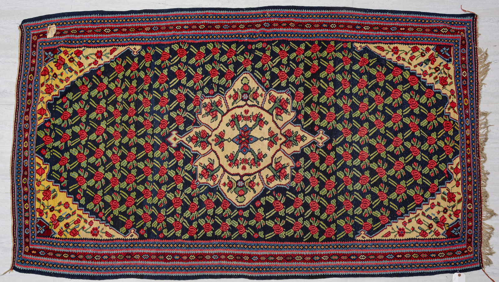 KURDISH SENNA SLIT-WEAVE KILIM WOOL RUG (1 of 2)