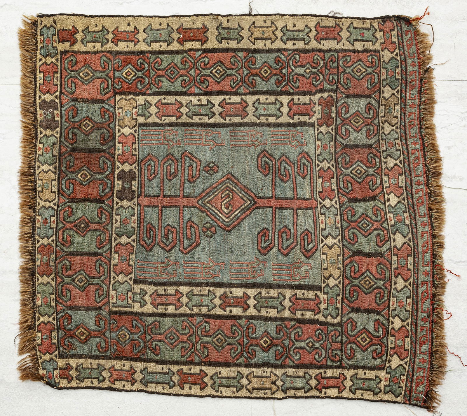 TURKISH FLAT WOVEN WOOL MAT, W 22", L 20" (1 of 2)