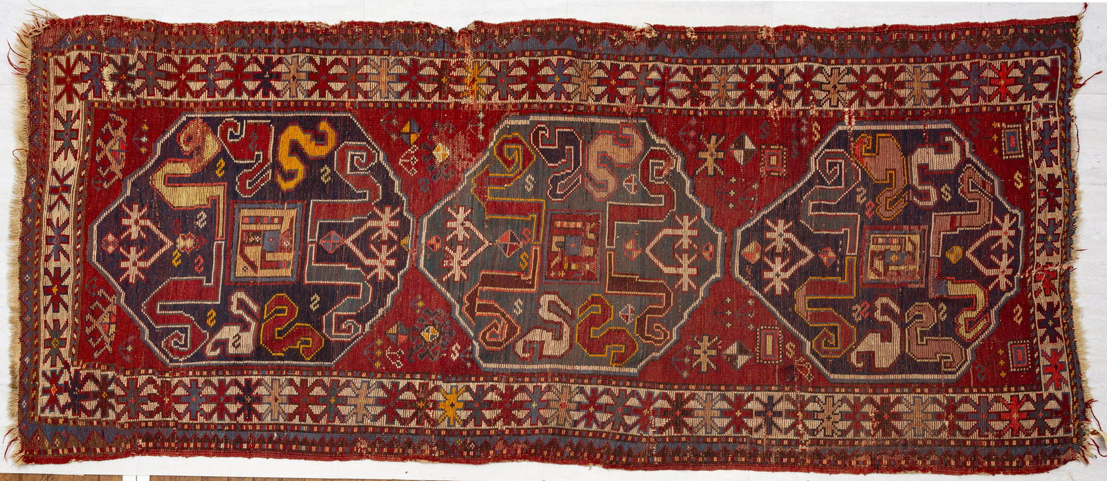 CAUCASIAN CLOUD BAND KAZAK HAND WOVEN WOOL RUG (1 of 2)