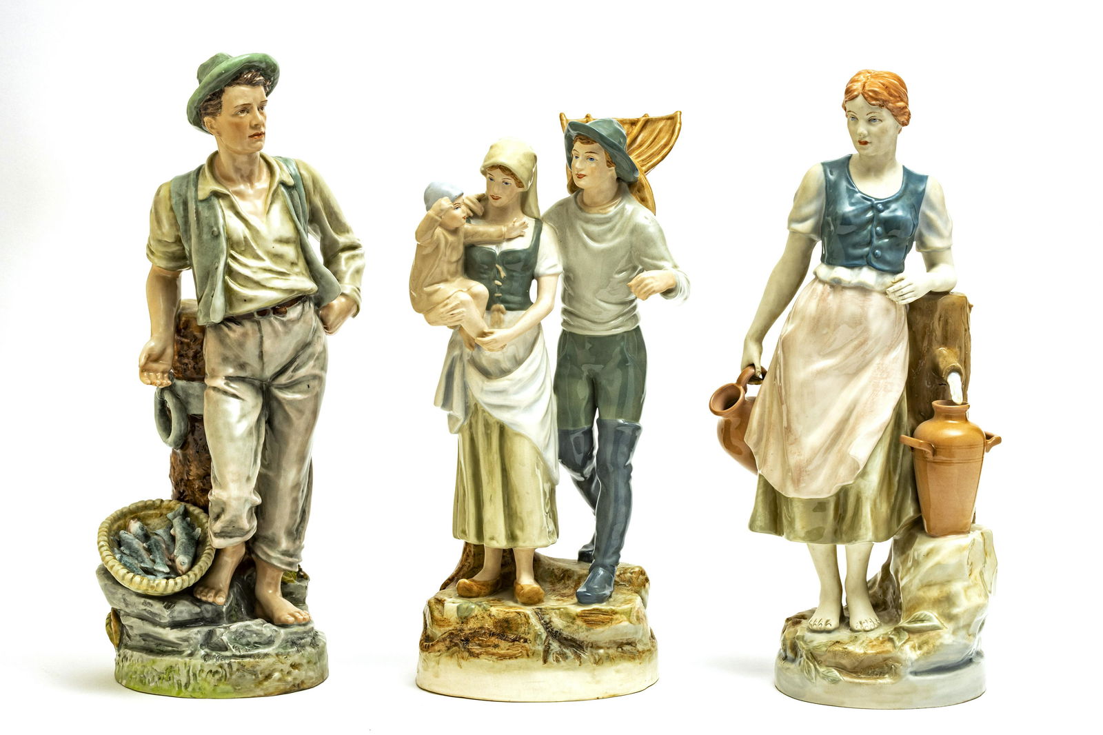 ROYAL DUX PORCELAIN FIGURINES, 3 PCS, H 20"-21" (1 of 7)