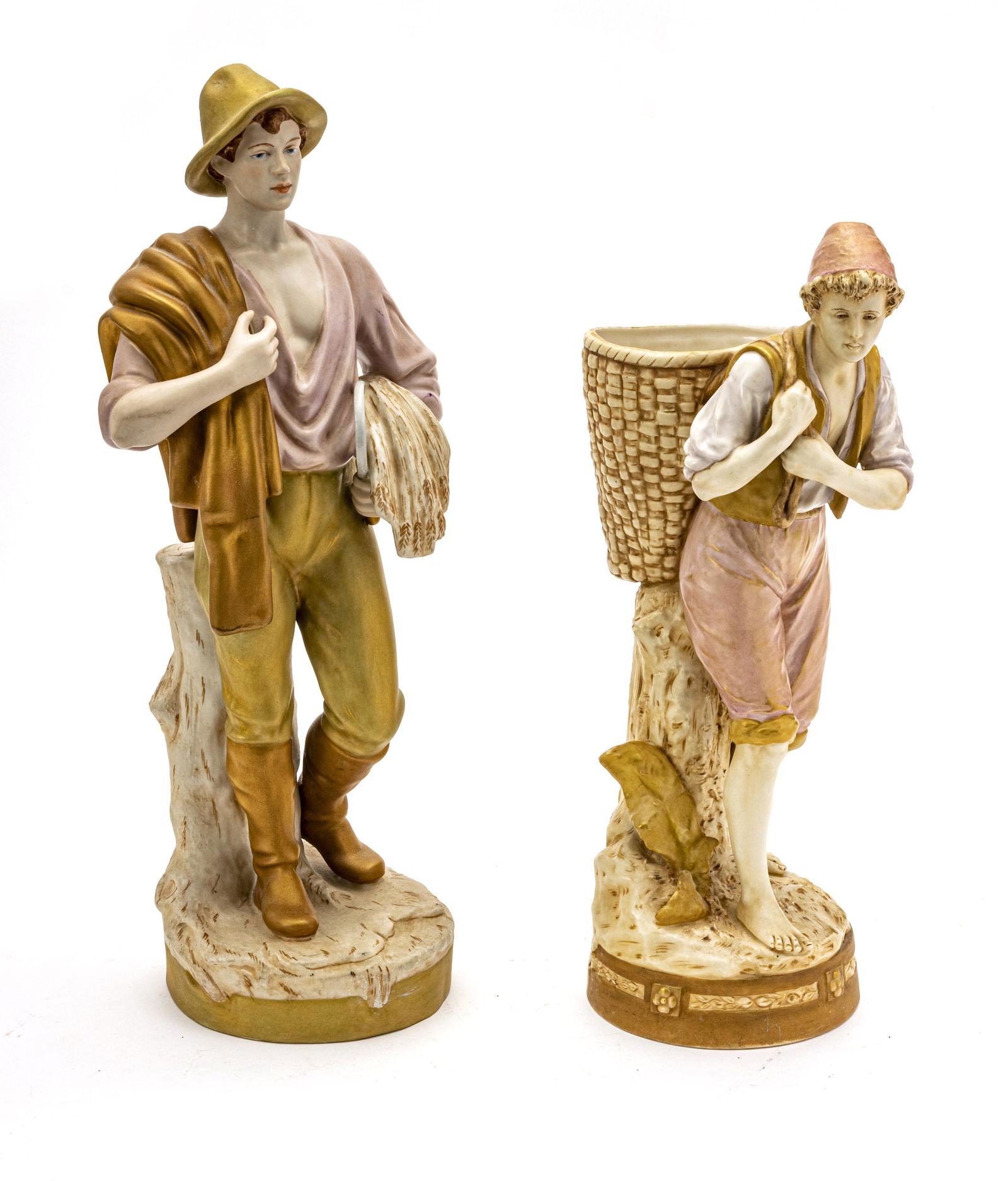ROYAL DUX PORCELAIN FIGURINES, PAIR, H 19"-21" (1 of 3)