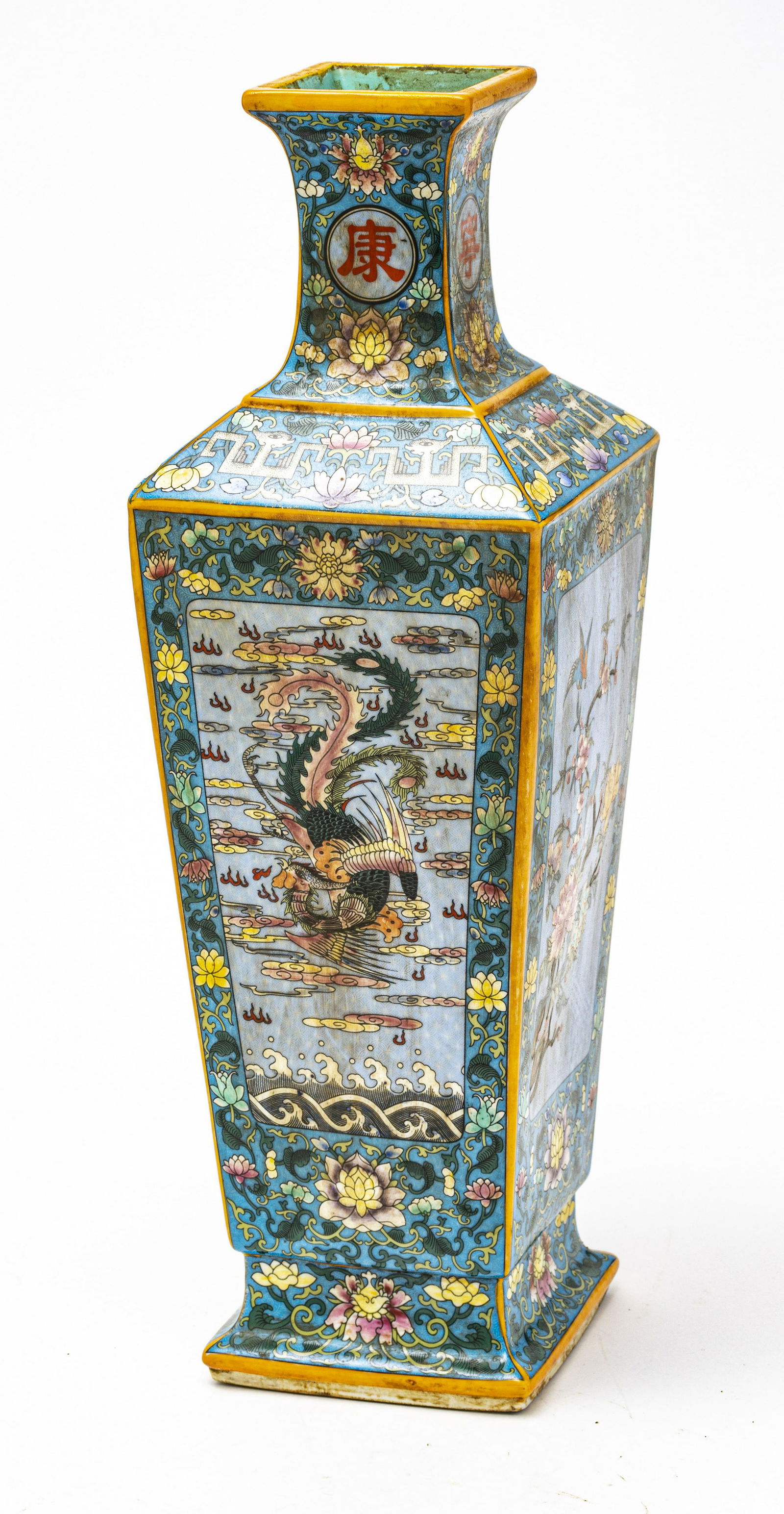 CHINESE FAMILE ROSE VASE H 18" W 6" (1 of 4)