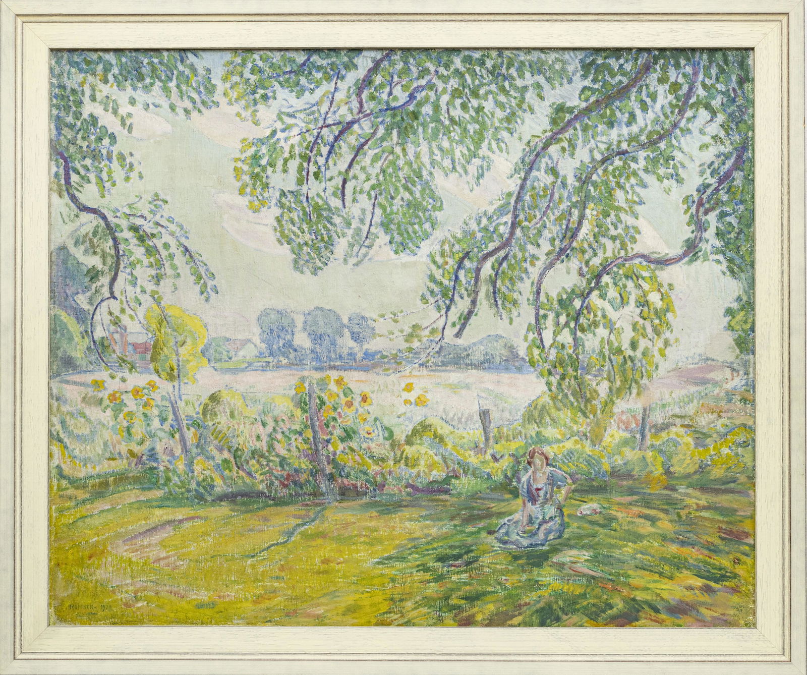 HENRY ROECKER OIL ON CANVAS, RIVER LANDSCAPE (1 of 3)