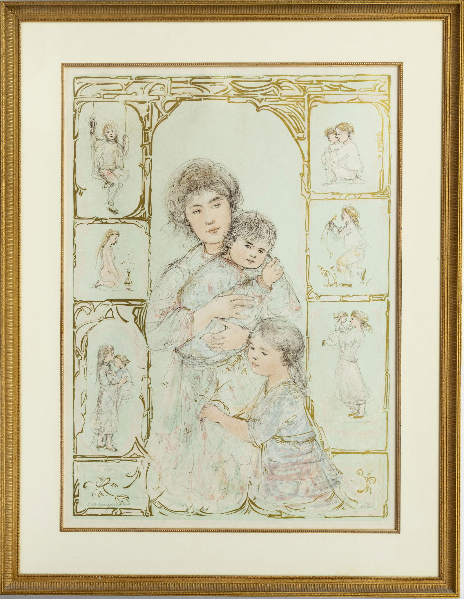 EDNA HIBEL, LITHOGRAPH JUDITH, CHELSEA, DANIEL (1 of 5)