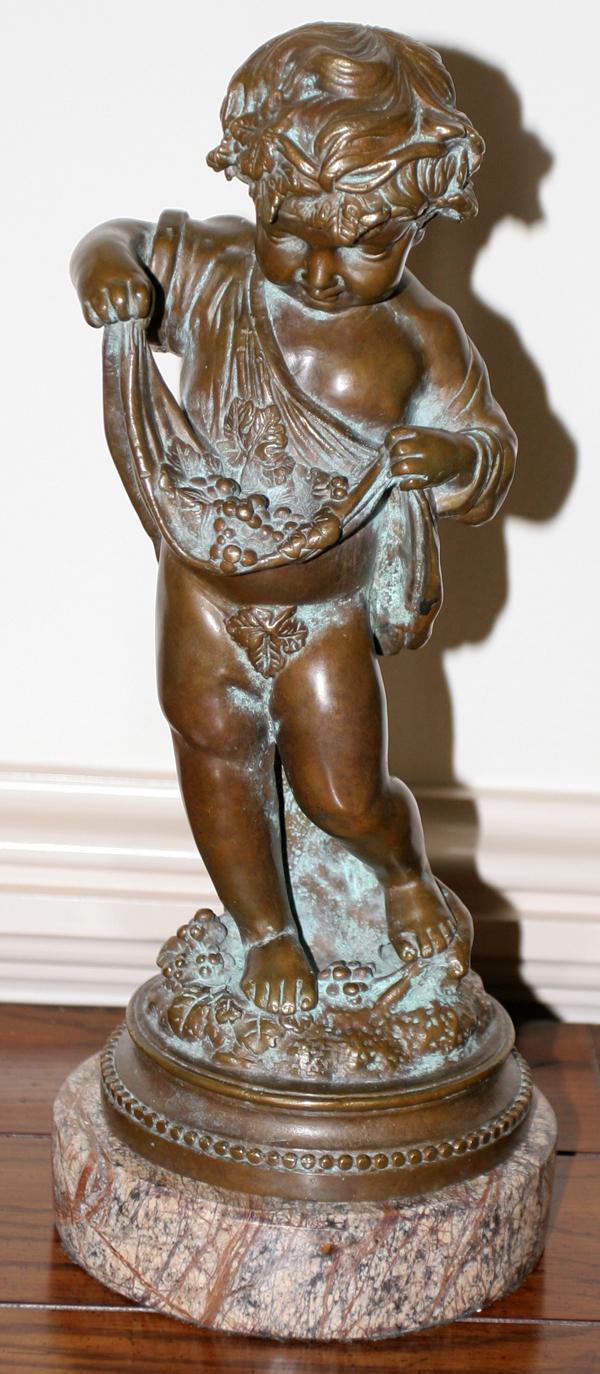 THEODORE ALEXANDER BRONZE SCULPTURE H 13": THEODORE ALEXANDER, FRENCH STYLE BRONZE SCULPTURE H 13":