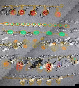 COSTUME BRACELETS: COSTUME BRACELETS, SIX PIECES: