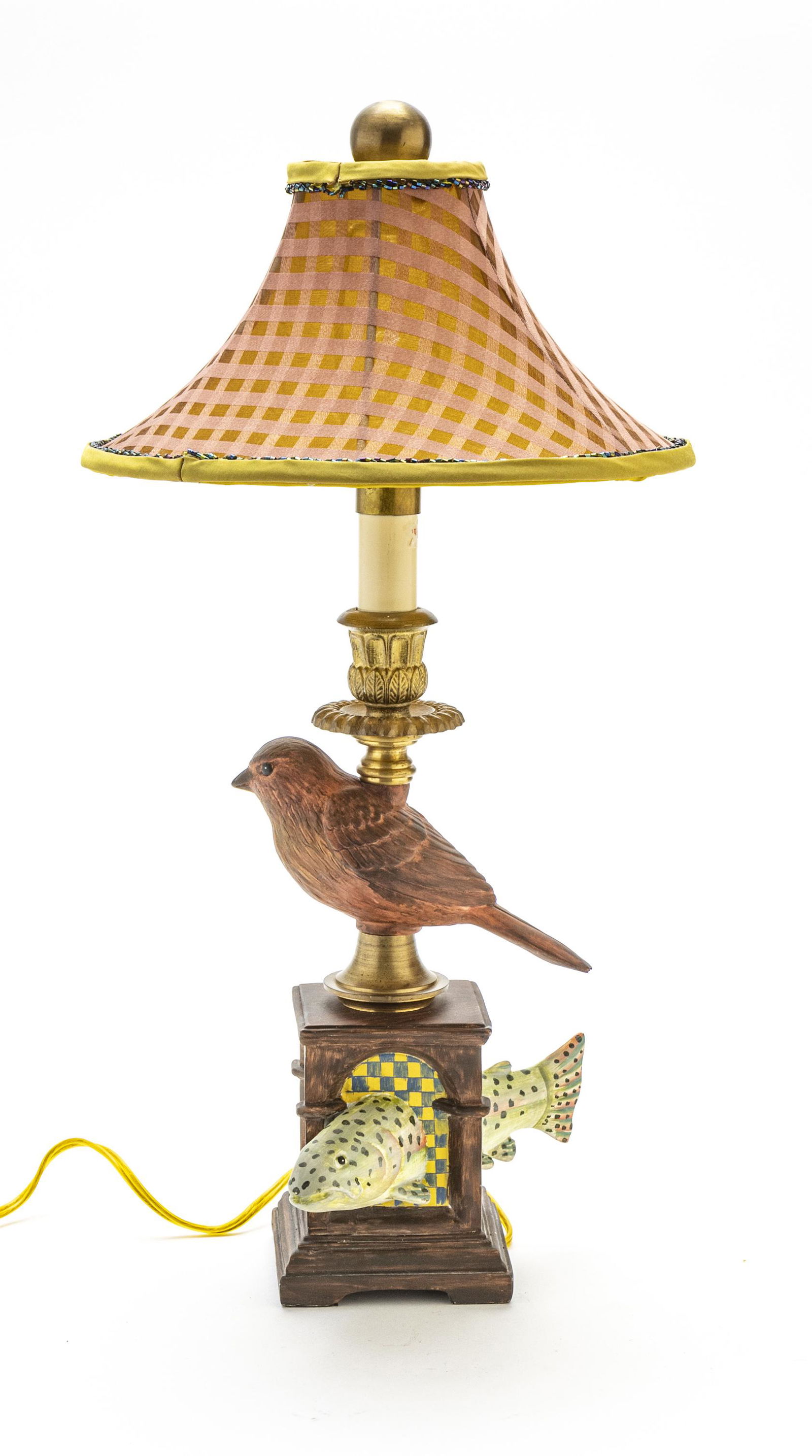 PAINTED COMPOSITION LAMP, H 20", W 6" (1 of 2)