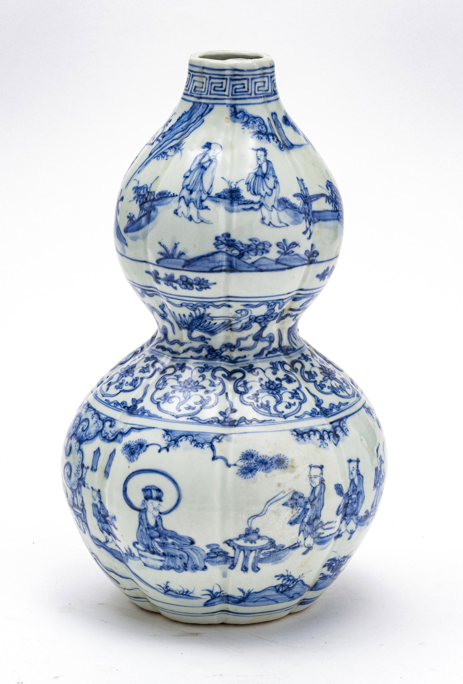 CHINESE BLUE & WHITE PORCELAIN GOURD-FORM VASE (1 of 5)