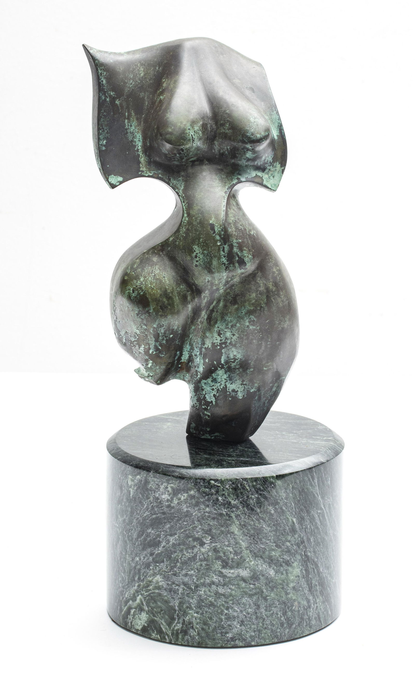 FRITZ OLEIN, BRONZE ABSTRACT SCULPTURE H 14" (1 of 4)