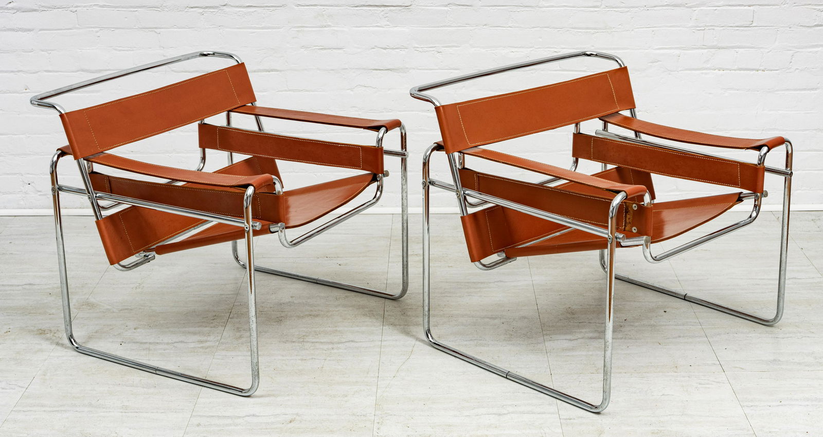 MARCEL BREUER FOR KNOLL 'WASSILY' ARMCHAIRS, PAIR, H (1 of 2)
