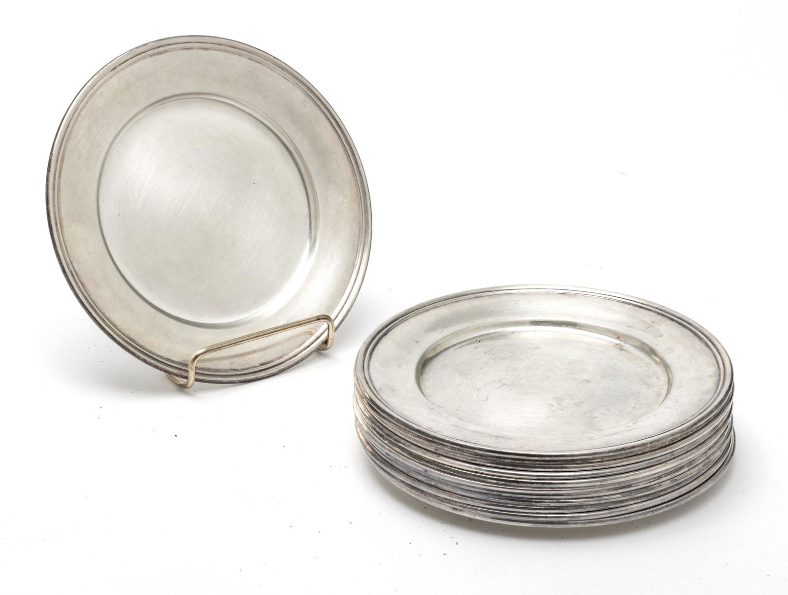 KIRK & SON STERLING SILVER BREAD PLATES, 12 PCS, DIA (1 of 2)