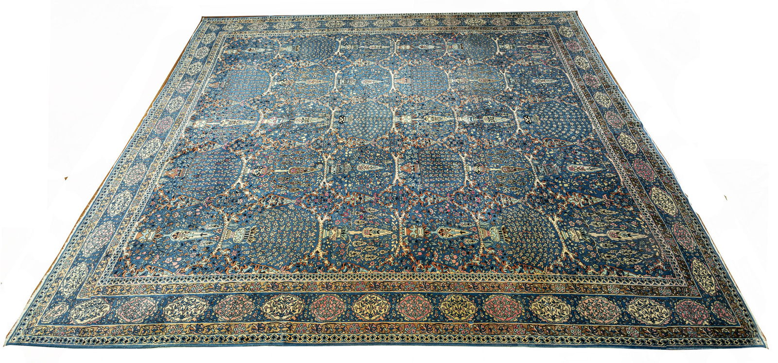 AGRA, NORTH INDIA ORIENTAL CARPET, ANTIQUE W 14' 1", L (1 of 5)