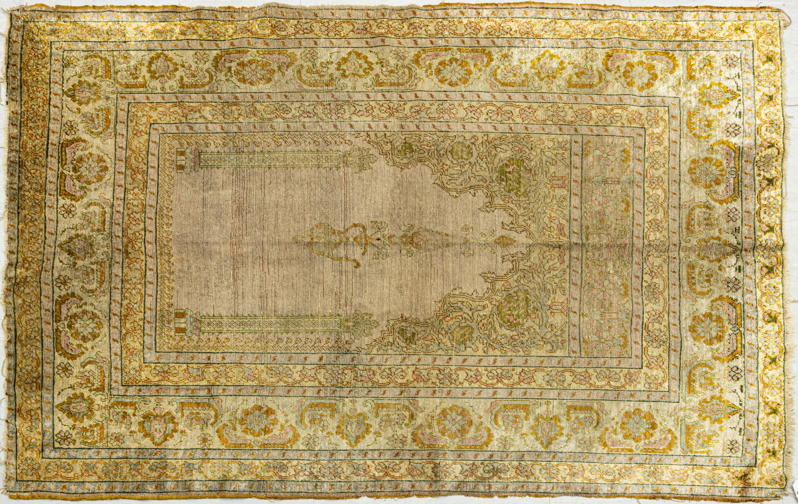 TABRIZ (PERSIA) ORIENTAL PRAYER RUG 19TH.C. W 47" L 60" (1 of 2)