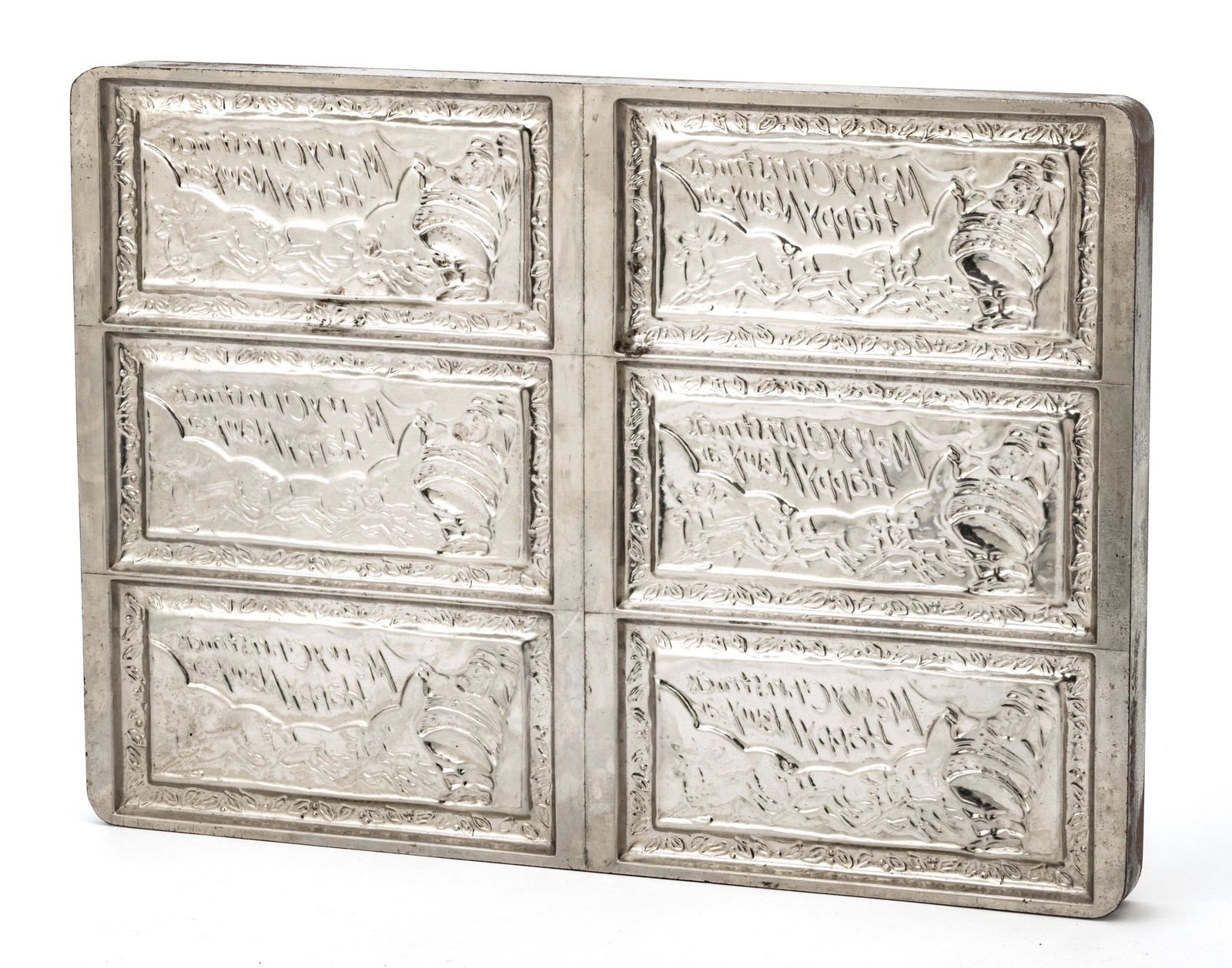 MERRY CHRISTMAS/HAPPY NEW YEAR" METAL CHOCOLATE MOLDS, (1 of 3)