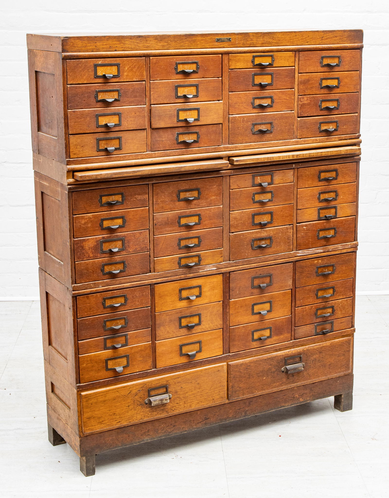 P.A. WETZER CO. OAK, 48-DRAWER FILE CABINET, C. 1900, H (1 of 4)