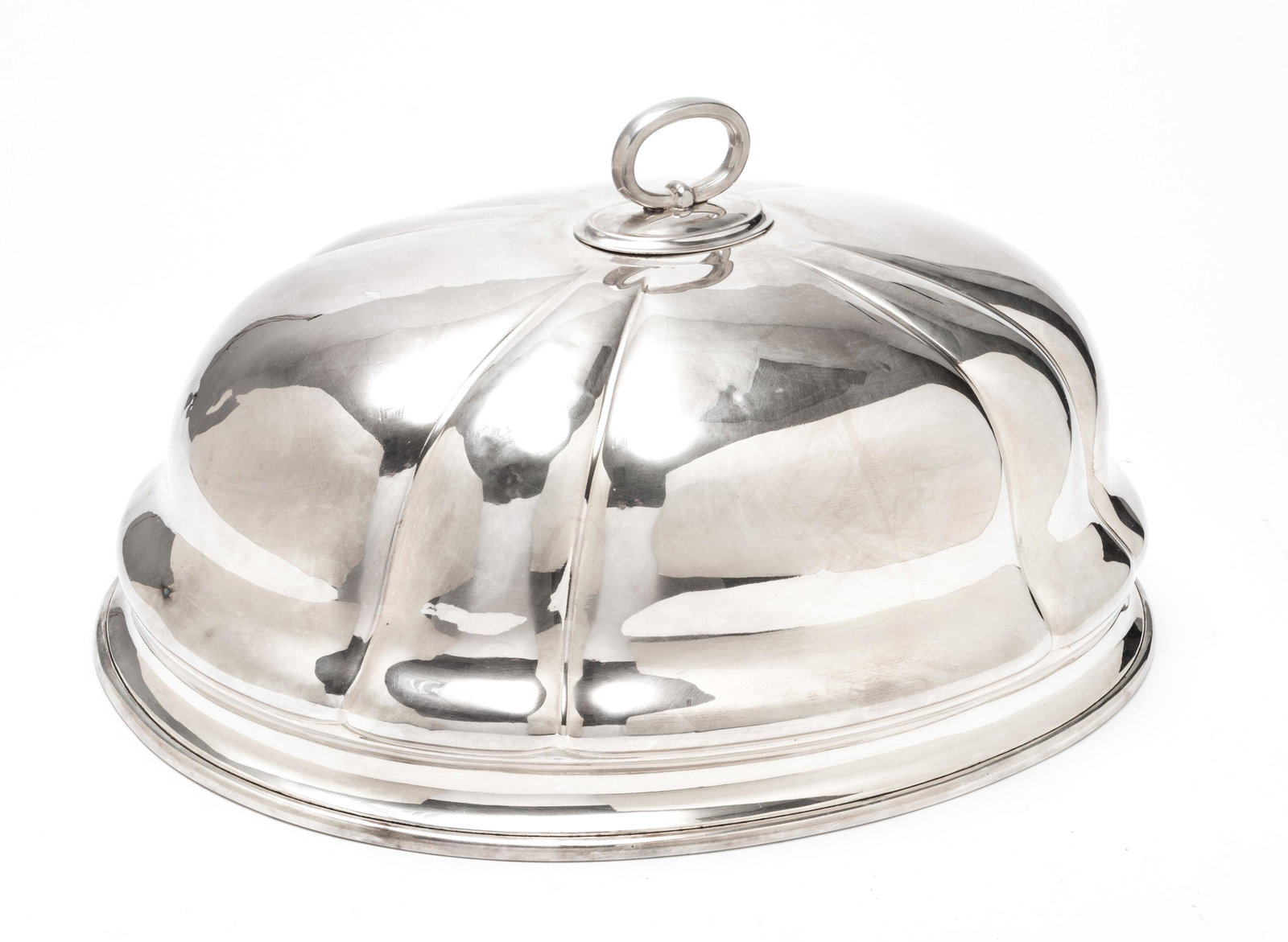 ENGLISH SHEFFIELD SILVER PLATE TURKEY DOME C 1900 H 9" (1 of 2)