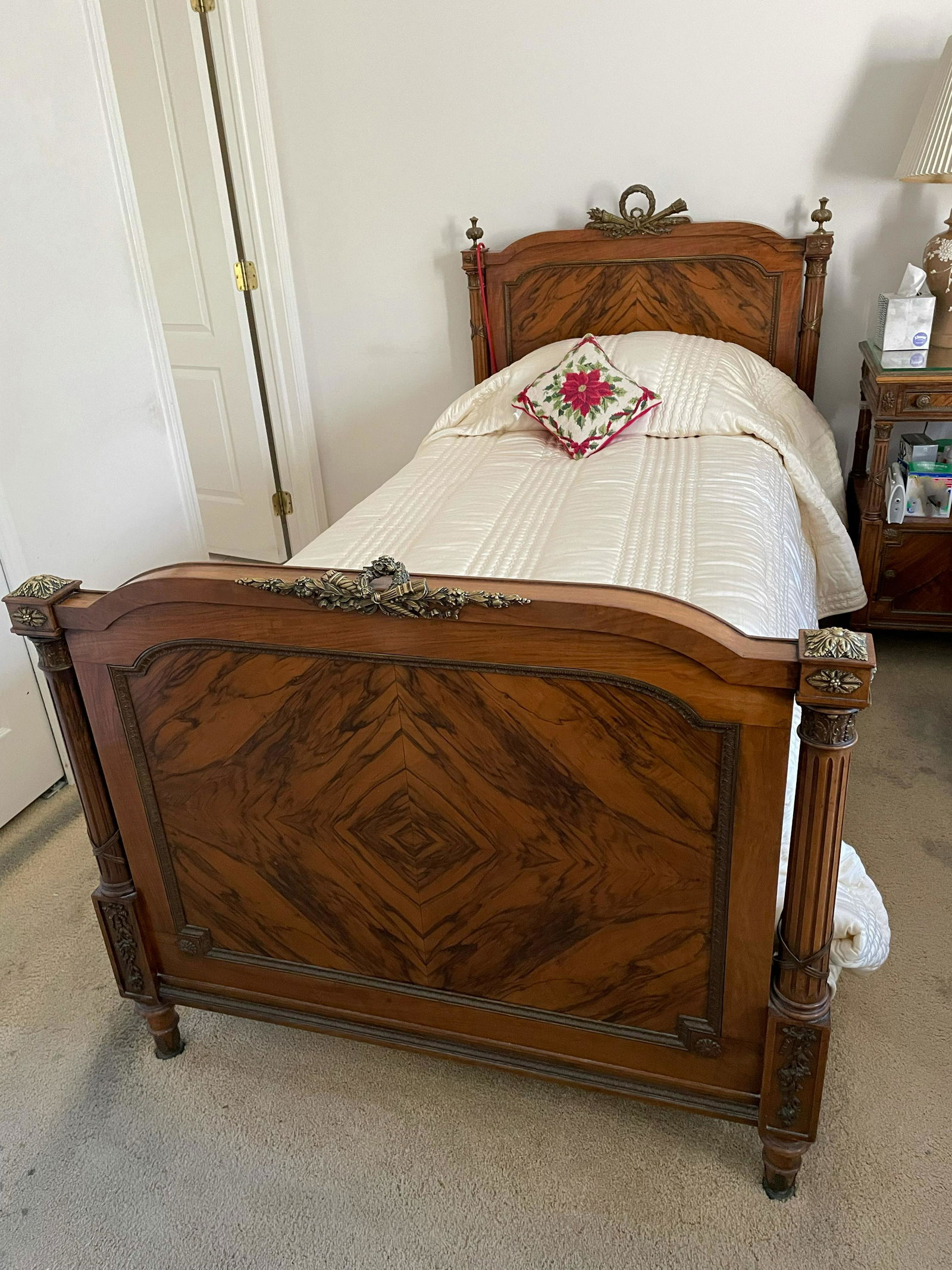 ROSEWOOD AND BRONZE ORMOLU TWIN BEDS, PAIR *SEE NOTE (1 of 1)