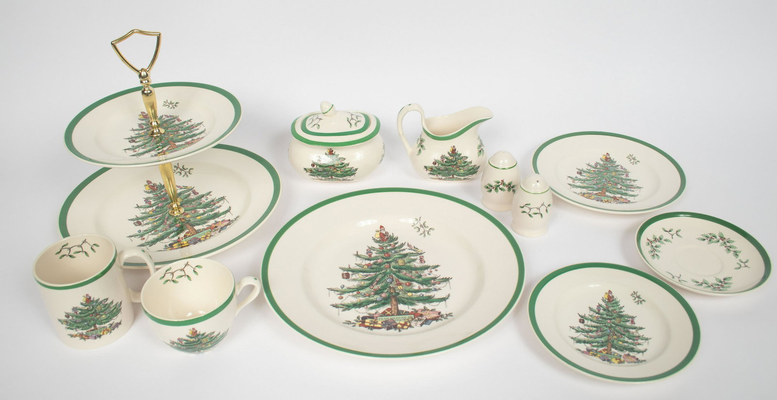 SPODE 'CHRISTMAS TREE' PORCELAIN PARTIAL SERVICE, 65 (1 of 20)