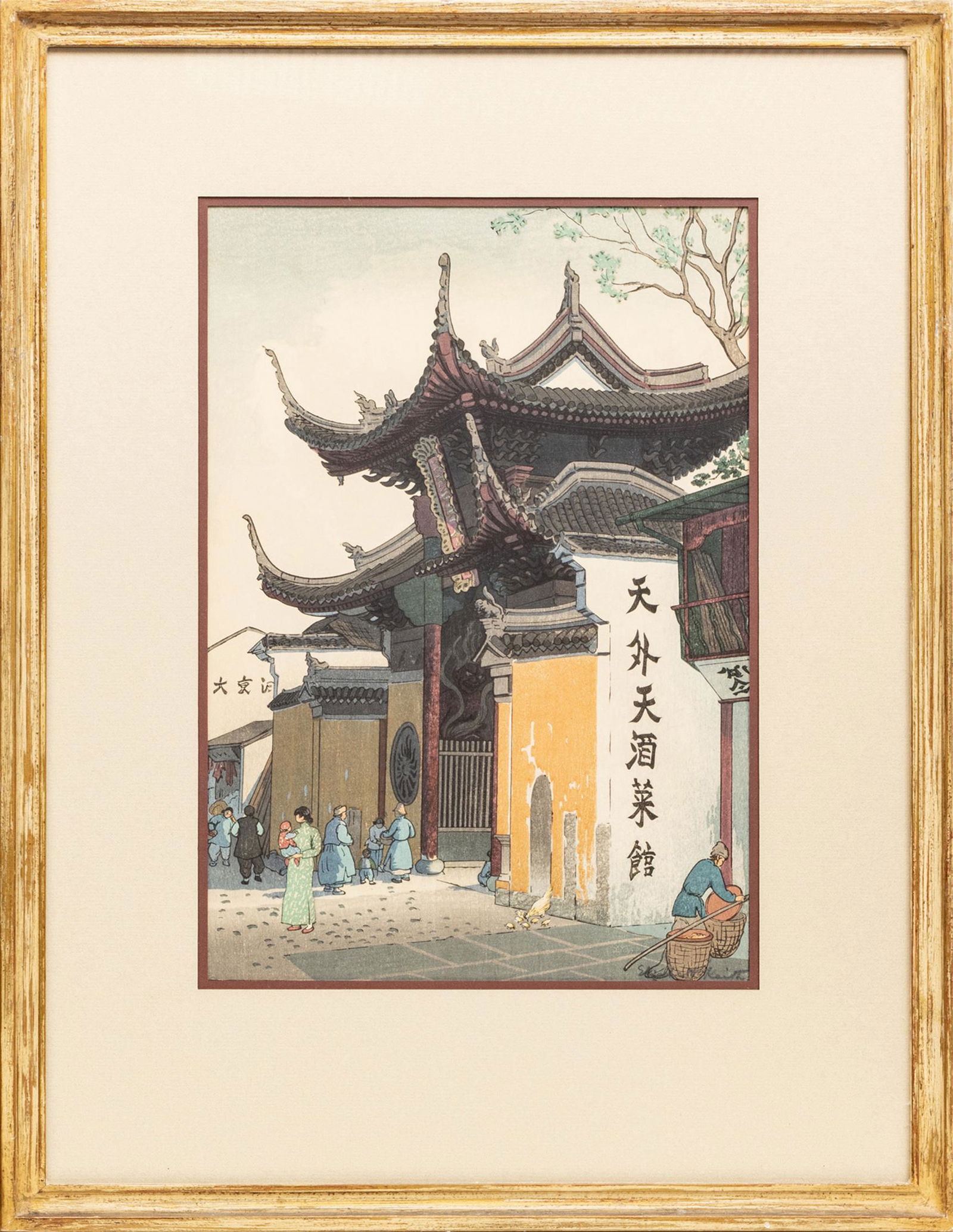 ELIZABETH KEITH (BRITISH 1887-1956) WOODBLOCK PRINT, C.: ELIZABETH KEITH (BRITISH 1887-1956) WOODBLOCK PRINT, C. 1920S, H 15 3/8", W 10 3/4", "LING YIN MONASTERY" Pencil signed in the lower right. Titled on verso (partially obstructed by hinge tape remnants