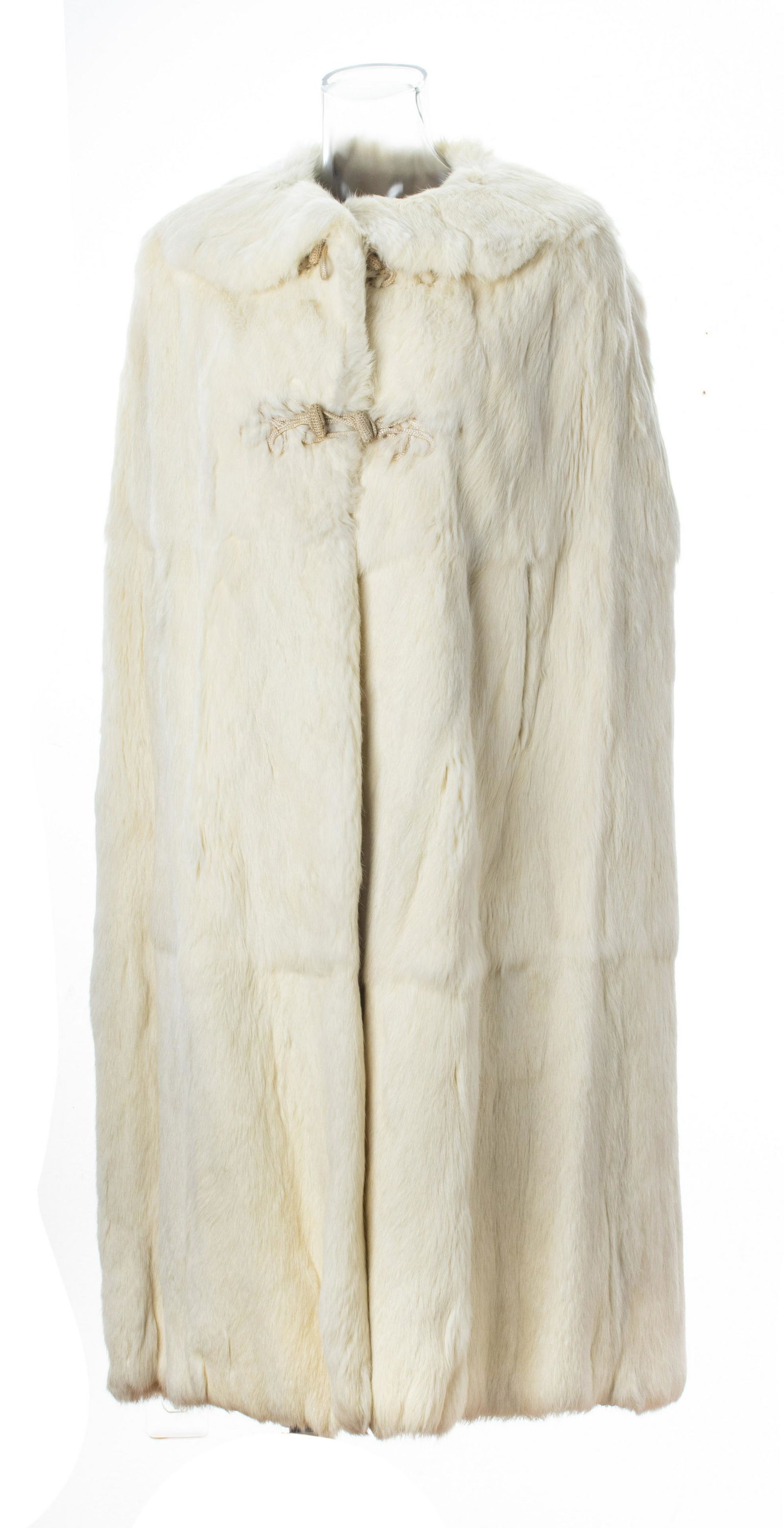 RABBIT FUR CAPE COAT L 51" (1 of 3)