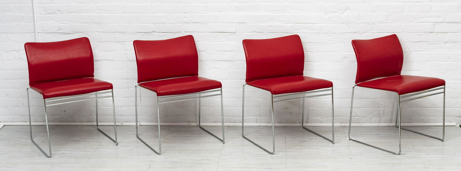 STUDIO SIMON (ITALIAN) RED LEATHER & CHROME SIDE (1 of 4)