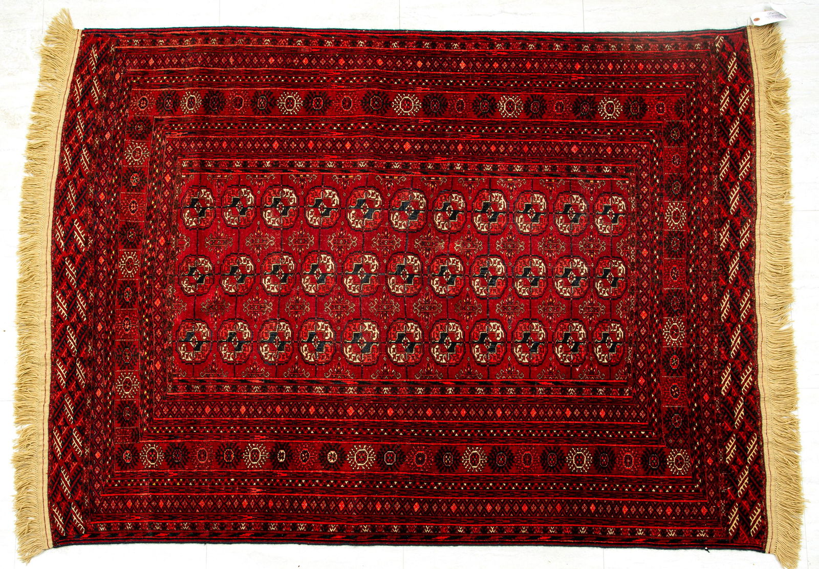 BOKARA HAND WOVEN WOOL RUG H 4'6.5" W 5'7" (1 of 2)